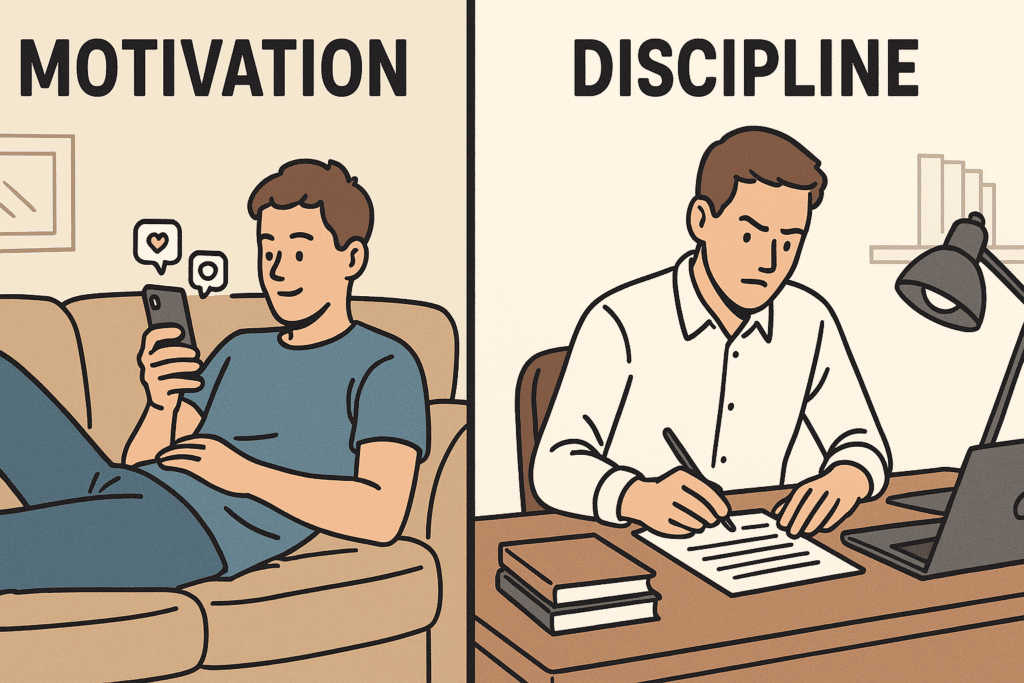 Motivation vs. Discipline – Consistency and effort are more reliable than temporary motivation."